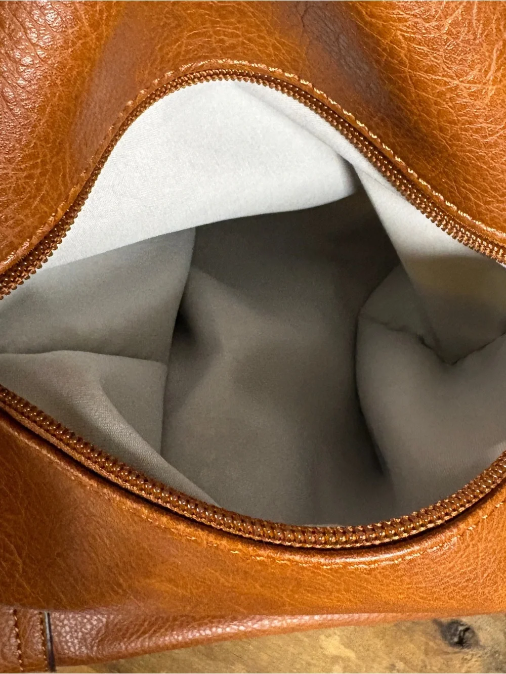 Alyssa Camel Hobo Shoulder Bag Vegan Leather Snap Hook NWT